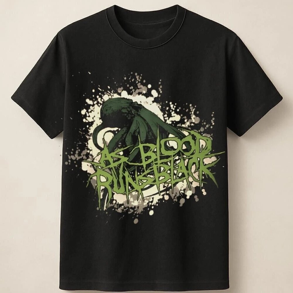 As Blood Runs Black Unisex T-Shirt Cool Metalcore Octopus Tee .